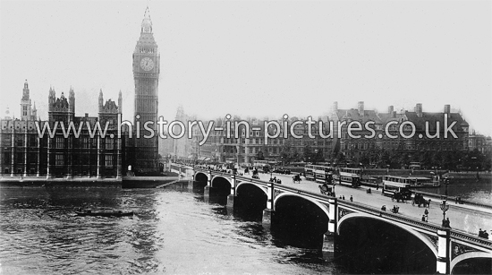 Westminster Bridge, London, c.1908.